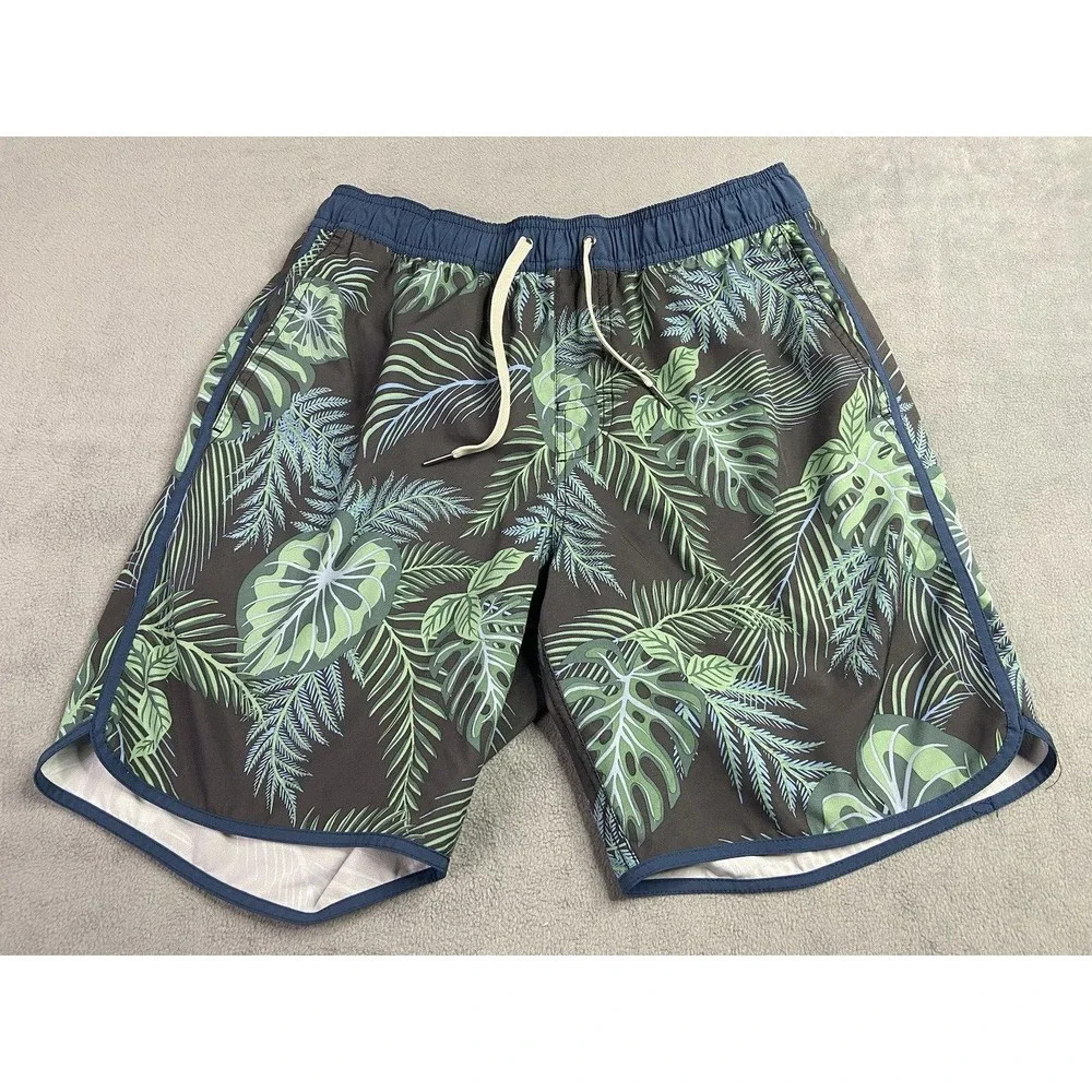 Fair Harbor Shorts Mens Medium Swim Green Tropical Palm 8